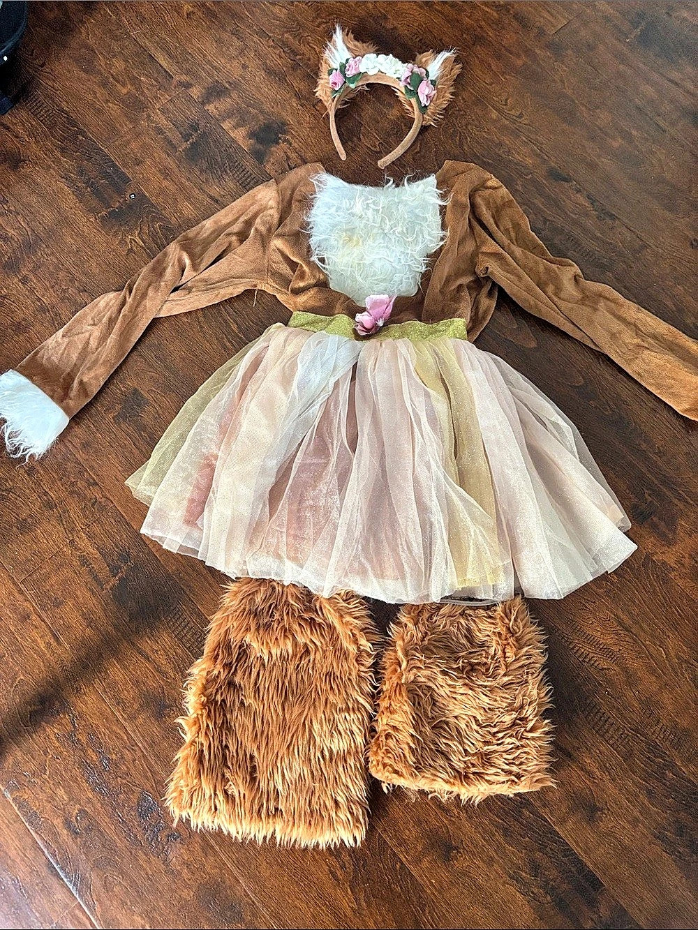 Woodland Fox Fairy Costume Brown & Pink